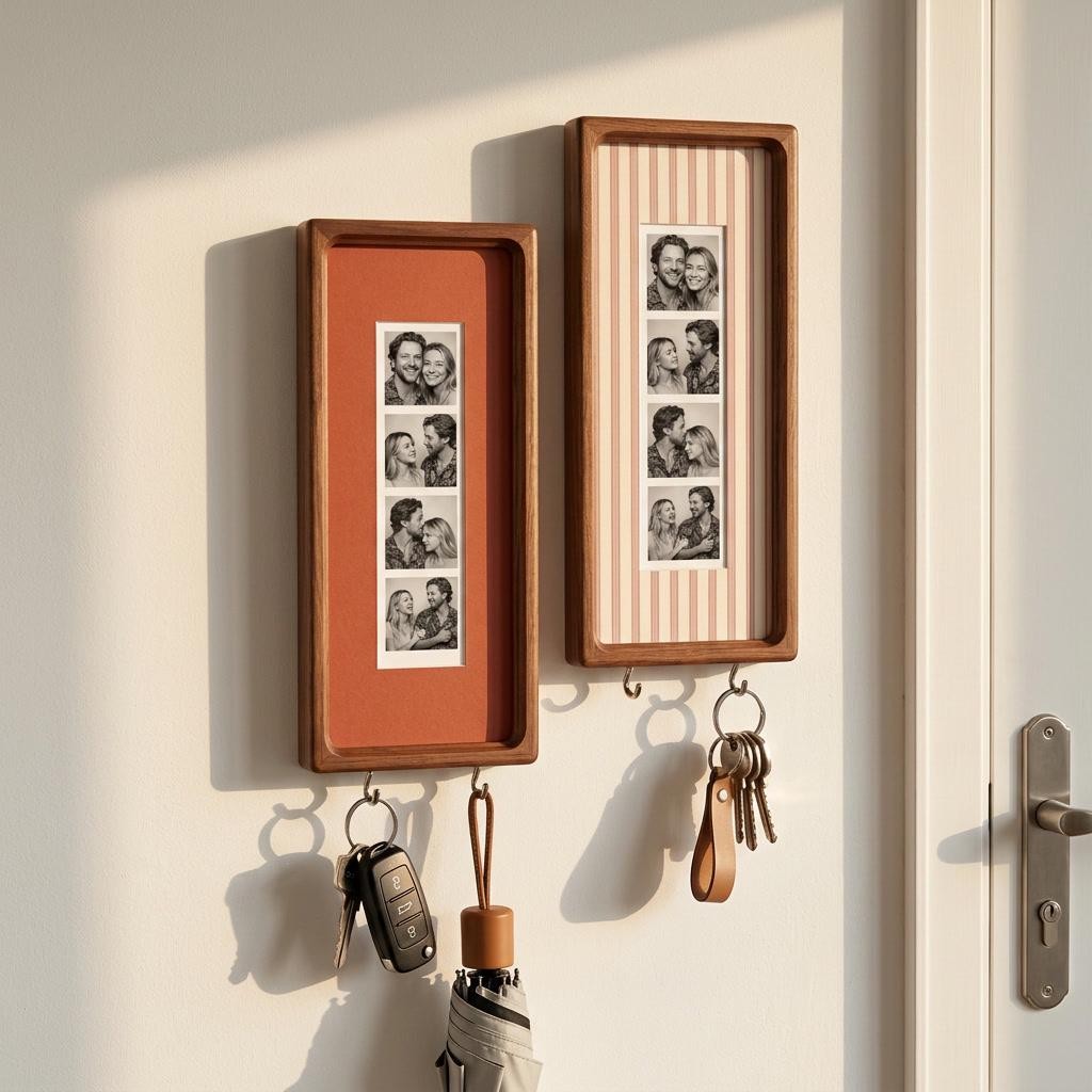 Personalized Wooden Photo Key Holder Custom Film Strip Photo Display