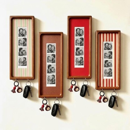 Personalized Wooden Photo Key Holder Custom Film Strip Photo Display