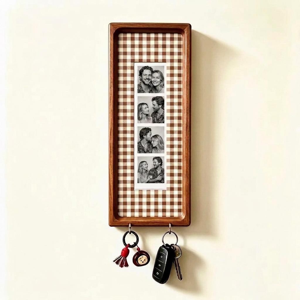 Personalized Wooden Photo Key Holder Custom Film Strip Photo Display