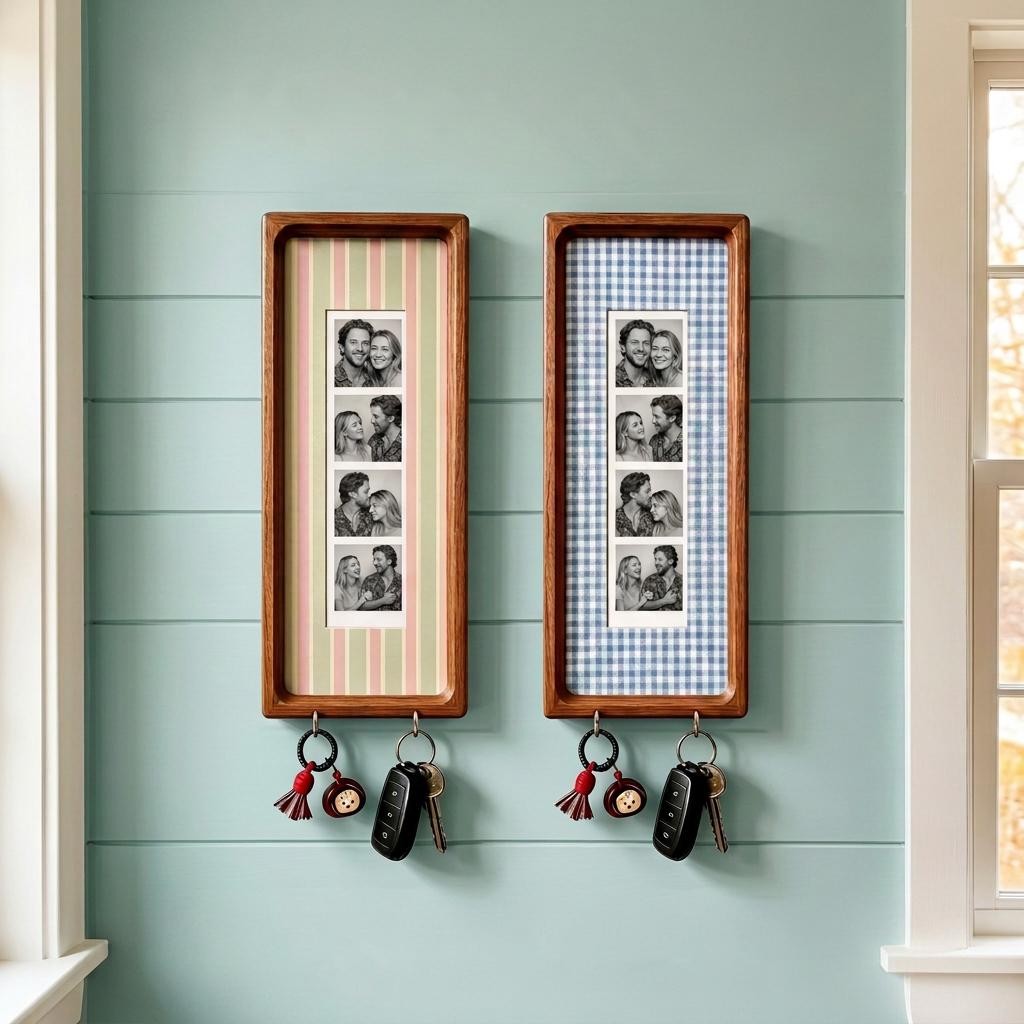 Personalized Wooden Photo Key Holder Custom Film Strip Photo Display