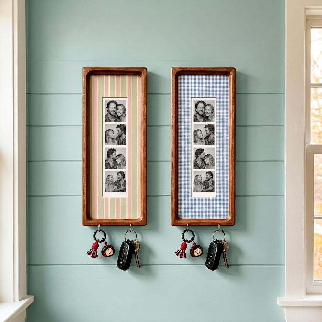 Personalized Wooden Photo Key Holder Custom Film Strip Photo Display