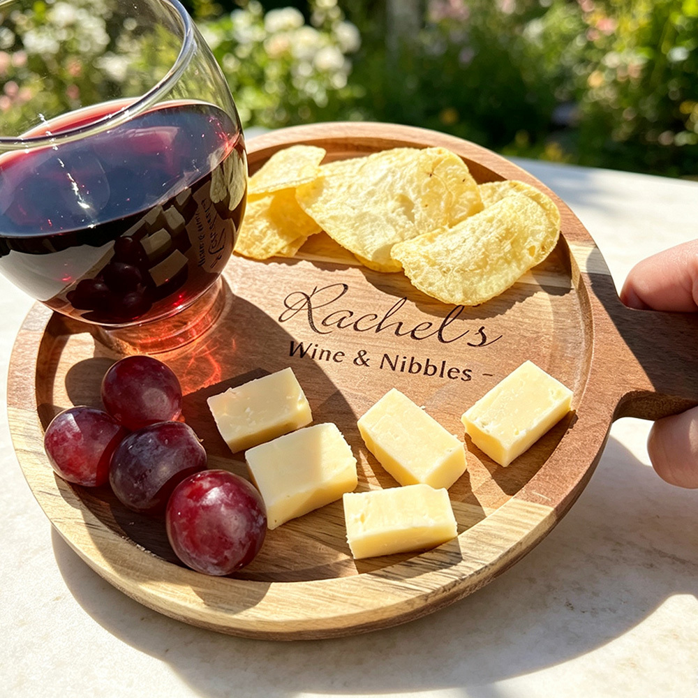 Personalized Wine & Cheese Board, Custom Wooden Charcuterie Board, Engraved Serving Platter, Couple Gift, Housewarming Gift for Wine Lovers