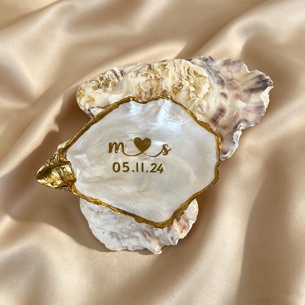 Personalized Seashell Ring Dish – Custom Wedding Keepsake Gift for Her