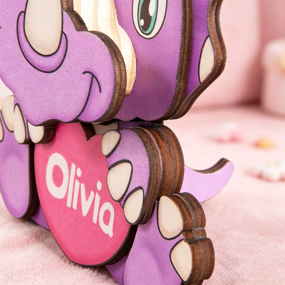 Personalized Cute Dinosaur Glasses Holder Stand with Name, Kids Eyeglasses Organizer Desk Decor Birthday Gift for Children