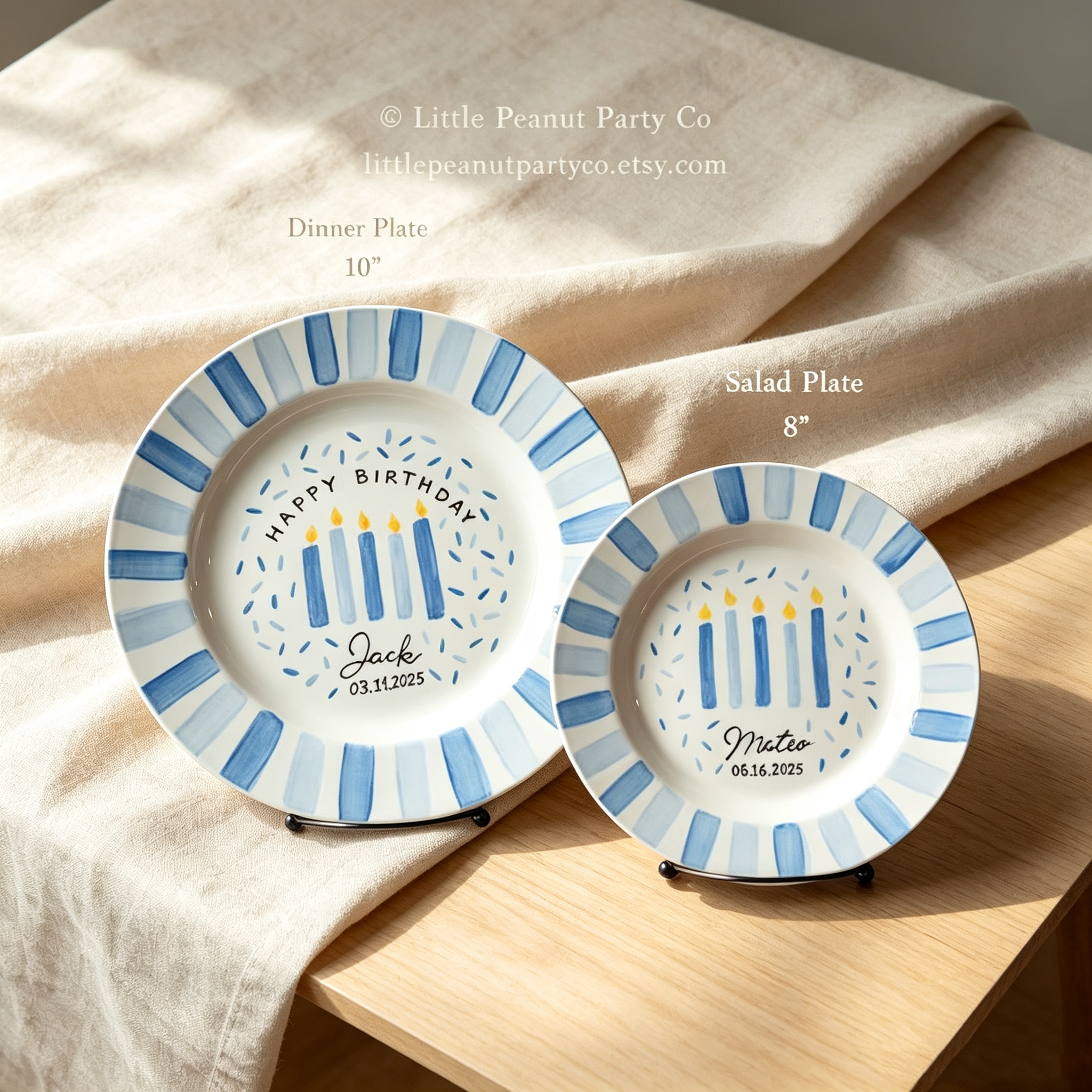 Personalized Birthday Plate – Hand Painted Ceramic Keepsake Plate for Girls