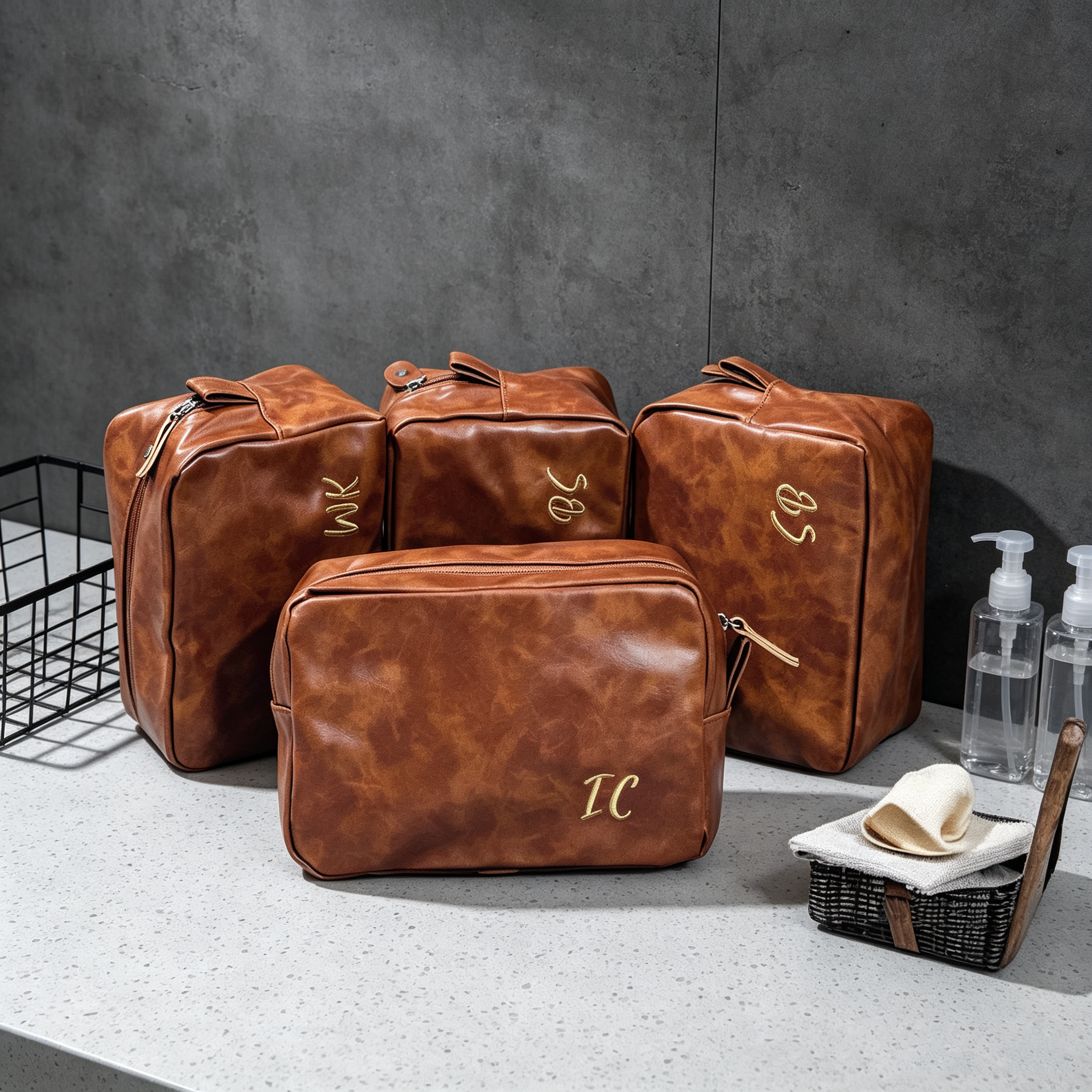 Personalized Leather Dopp Kit – Custom Groomsmen Gift Bag for Wedding & Travel