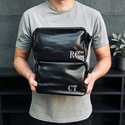 Personalized Leather Dopp Kit – Custom Groomsmen Gift Bag for Wedding & Travel
