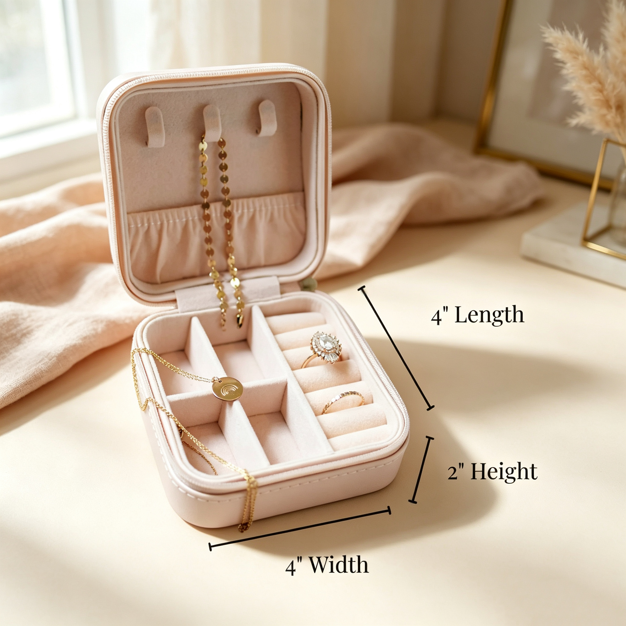 Personalized Travel Jewelry Box for Women, Custom Jewelry Organizer Case, Bridesmaid Gift, Bridesmaid Proposal Gift, Keepsake Gift for Her