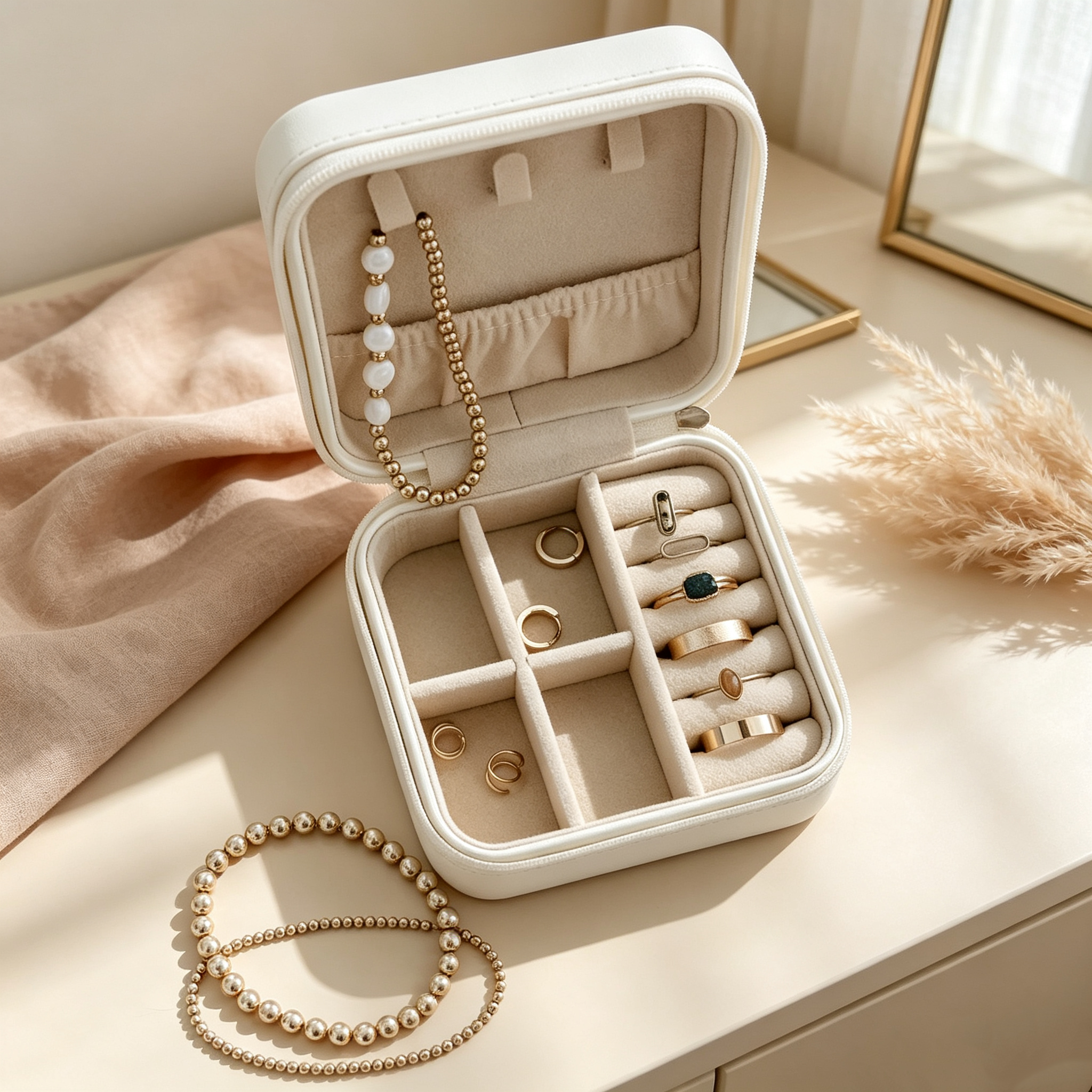 Personalized Travel Jewelry Box for Women, Custom Jewelry Organizer Case, Bridesmaid Gift, Bridesmaid Proposal Gift, Keepsake Gift for Her