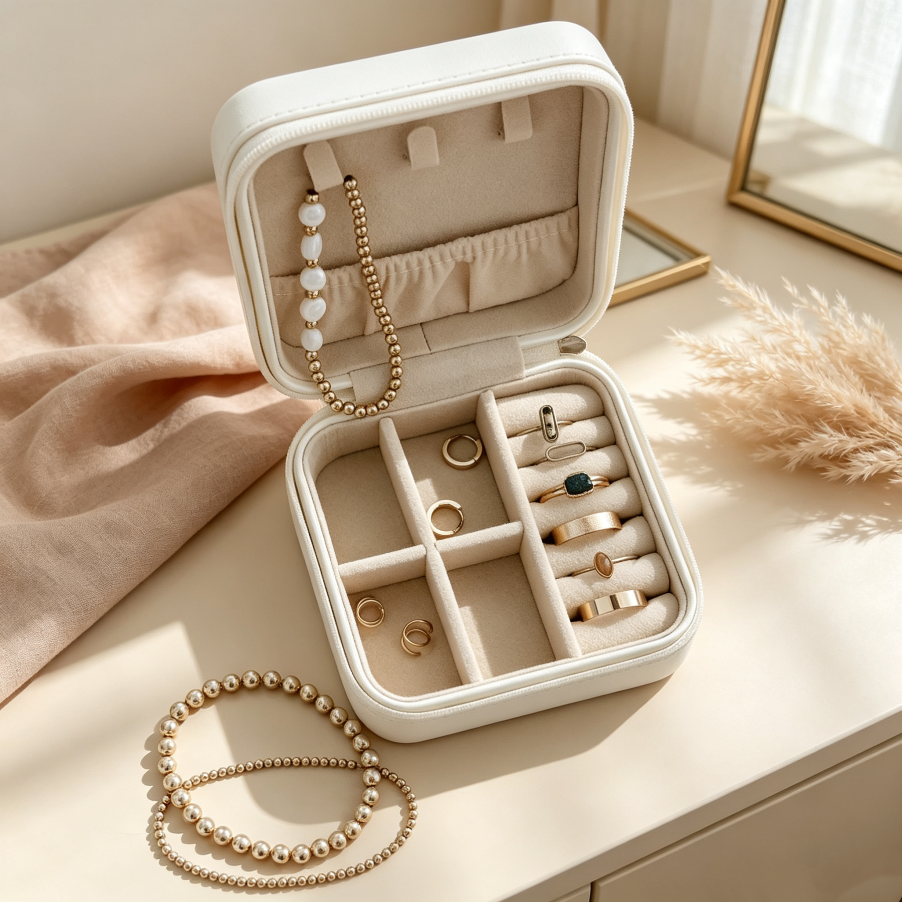 Personalized Travel Jewelry Box for Women, Custom Jewelry Organizer Case, Bridesmaid Gift, Bridesmaid Proposal Gift, Keepsake Gift for Her