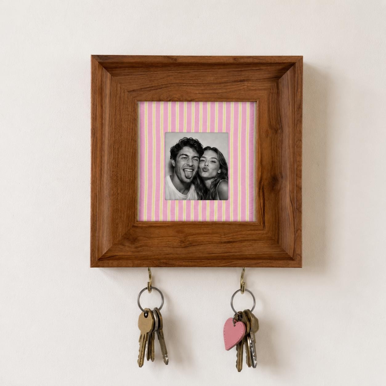 Personalized Photo Strip Wooden Key Holder – Custom Couple Keepsake Wall Decor