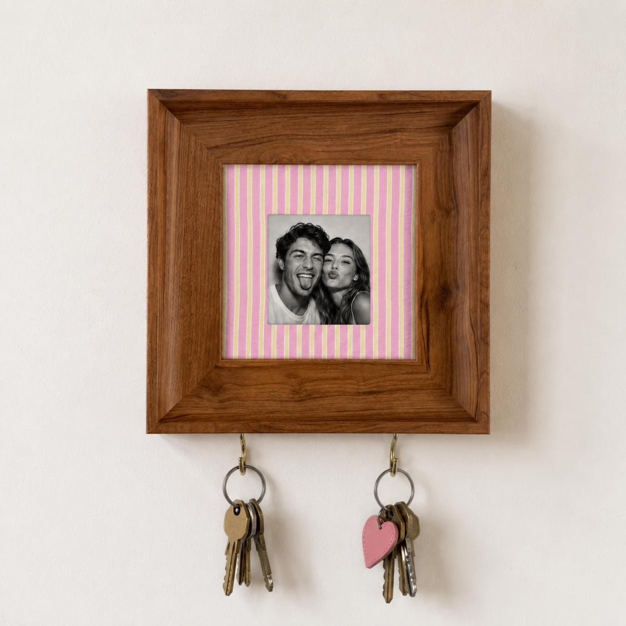 Personalized Photo Strip Wooden Key Holder – Custom Couple Keepsake Wall Decor