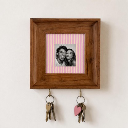 Personalized Photo Strip Wooden Key Holder – Custom Couple Keepsake Wall Decor