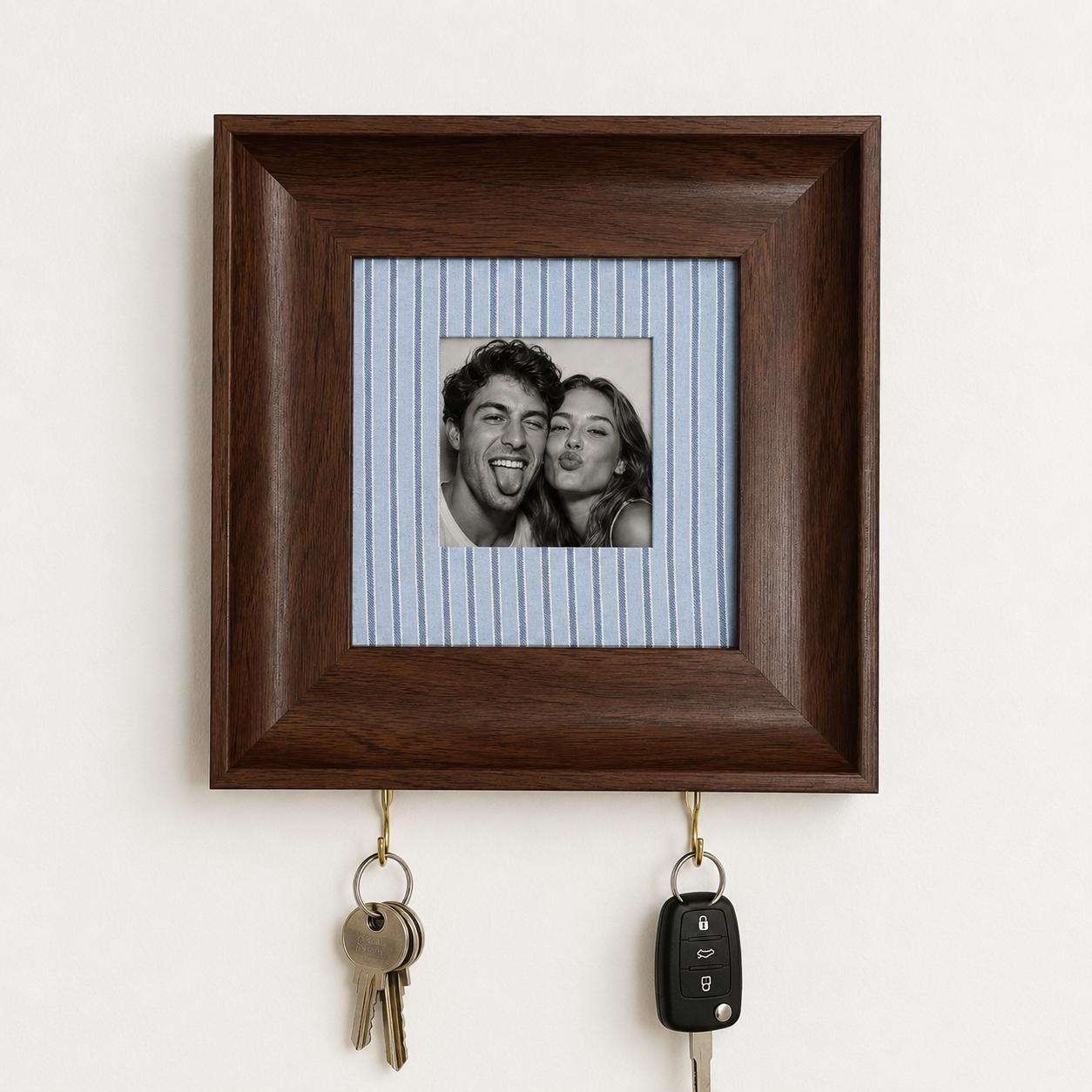 Personalized Photo Strip Wooden Key Holder – Custom Couple Keepsake Wall Decor