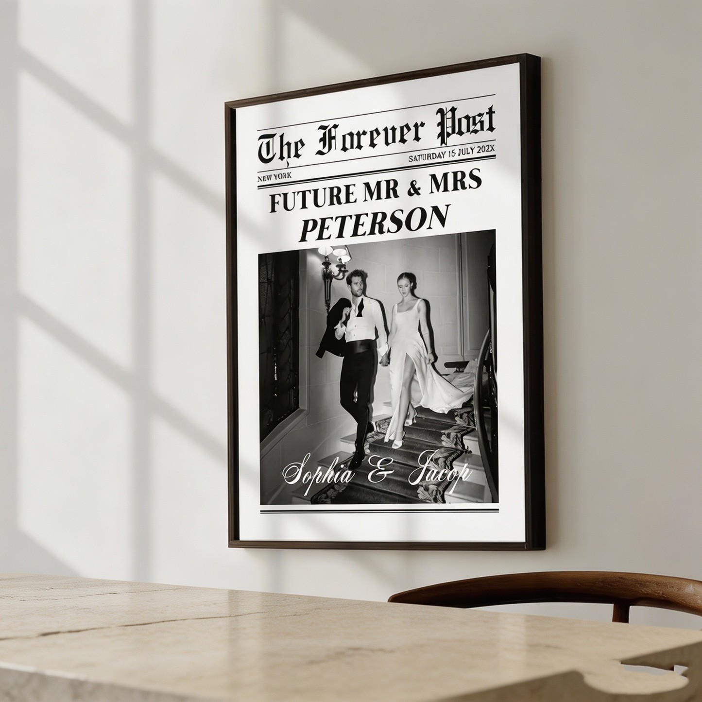 Personalized Newspaper Poster – Custom Photo Wall Art for Couples, Friends & Family, Unique Memory Gift