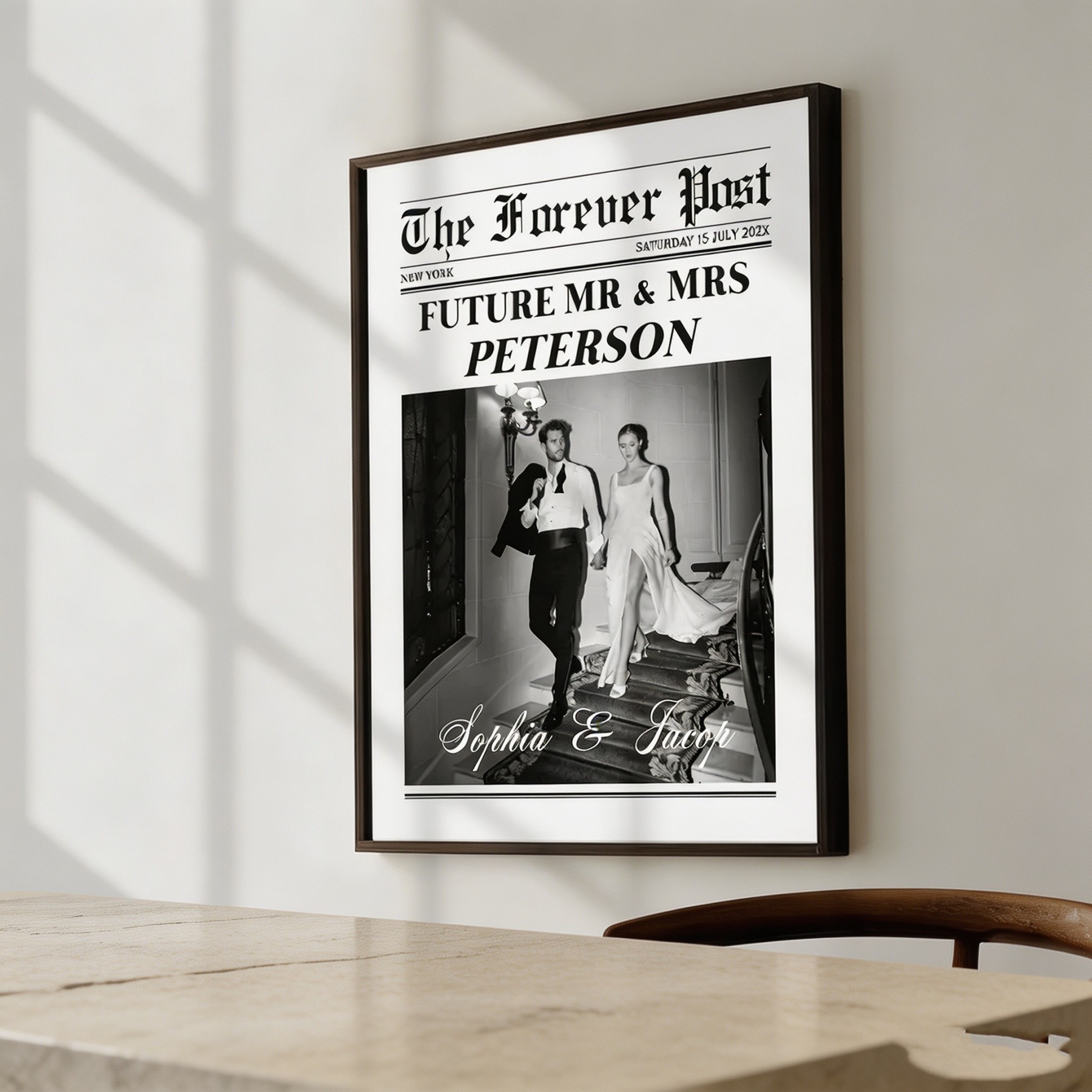 Personalized Newspaper Poster – Custom Photo Wall Art for Couples, Friends & Family, Unique Memory Gift