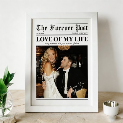 Personalized Newspaper Poster – Custom Photo Wall Art for Couples, Friends & Family, Unique Memory Gift
