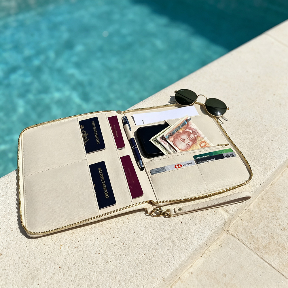 Personalized Travel Document Organizer, Custom Passport Holder Wallet with Name or Initials, Family Travel Wallet, Passport & Boarding Pass Holder, Gift for Travelers
