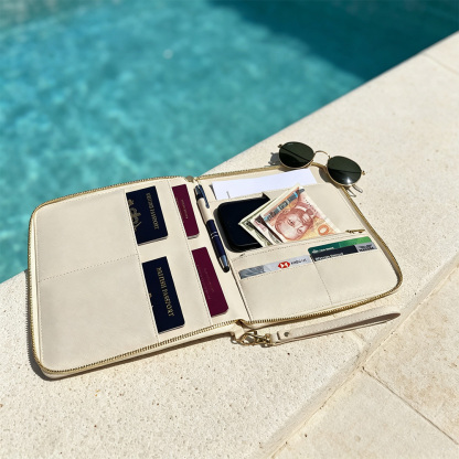 Personalized Travel Document Organizer, Custom Passport Holder Wallet with Name or Initials, Family Travel Wallet, Passport & Boarding Pass Holder, Gift for Travelers