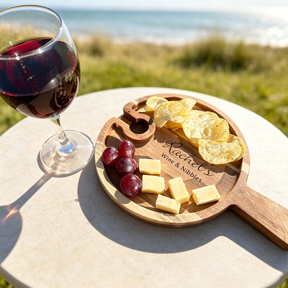 Personalized Wine & Cheese Board, Custom Wooden Charcuterie Board, Engraved Serving Platter, Couple Gift, Housewarming Gift for Wine Lovers