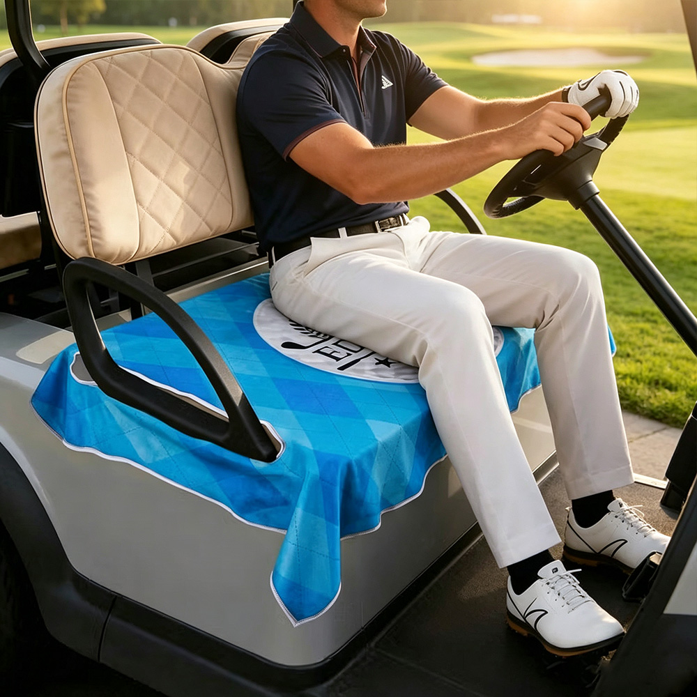 Personalised Argyle Golf Cart Seat Cover with Monogram and Name, Colourful Golf Ball Bench Protector, Birthday Gift for Golfers