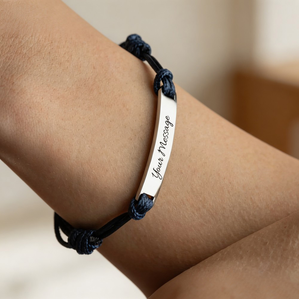 Personalized Engraved Bracelet, Custom Name Coordinate Bracelet, Matching Friendship Bracelet, Couples Gift, Message Bracelet for Him & Her