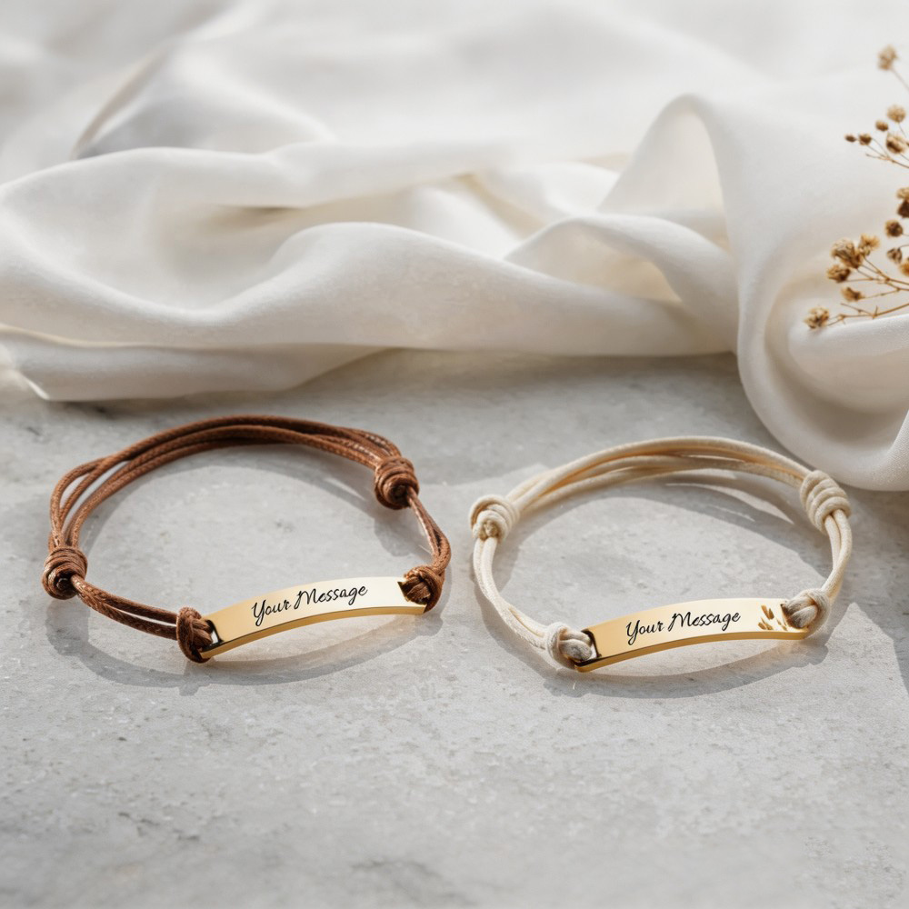 Personalized Engraved Bracelet, Custom Name Coordinate Bracelet, Matching Friendship Bracelet, Couples Gift, Message Bracelet for Him & Her