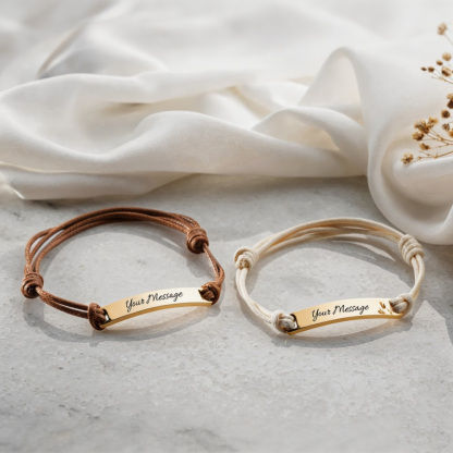 Personalized Engraved Bracelet, Custom Name Coordinate Bracelet, Matching Friendship Bracelet, Couples Gift, Message Bracelet for Him & Her
