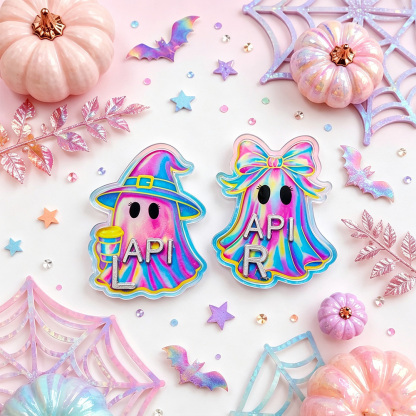 Personalized Iridescent Ghost X-Ray Marker Set – Custom Halloween Acrylic Markers for Radiology Techs