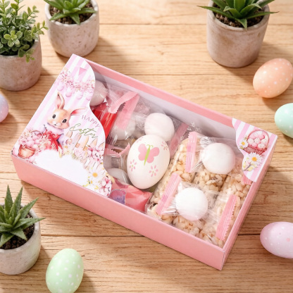 Personalized Easter Bunny Gift Box with Name Cute Spring Treat Box for Kids Easter Party Favors Birthday Surprise Gift