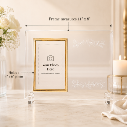 Personalized Wedding Keepsake Frame – Custom Acrylic Photo Frame with Names & Wedding Date