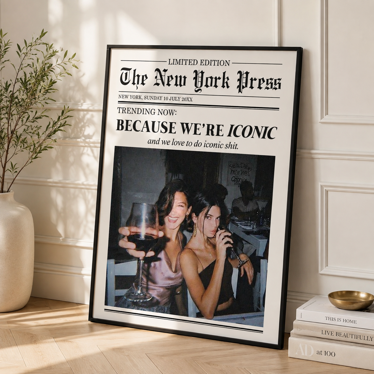 Personalized Newspaper Poster – Custom Photo Wall Art for Couples, Friends & Family, Unique Memory Gift