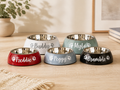 Personalized Pet Bowl, Custom Dog Food & Water Bowl with Name, Stainless Steel Cat Bowl, Non Slip Pet Feeding Bowl, Dog Mom Gift