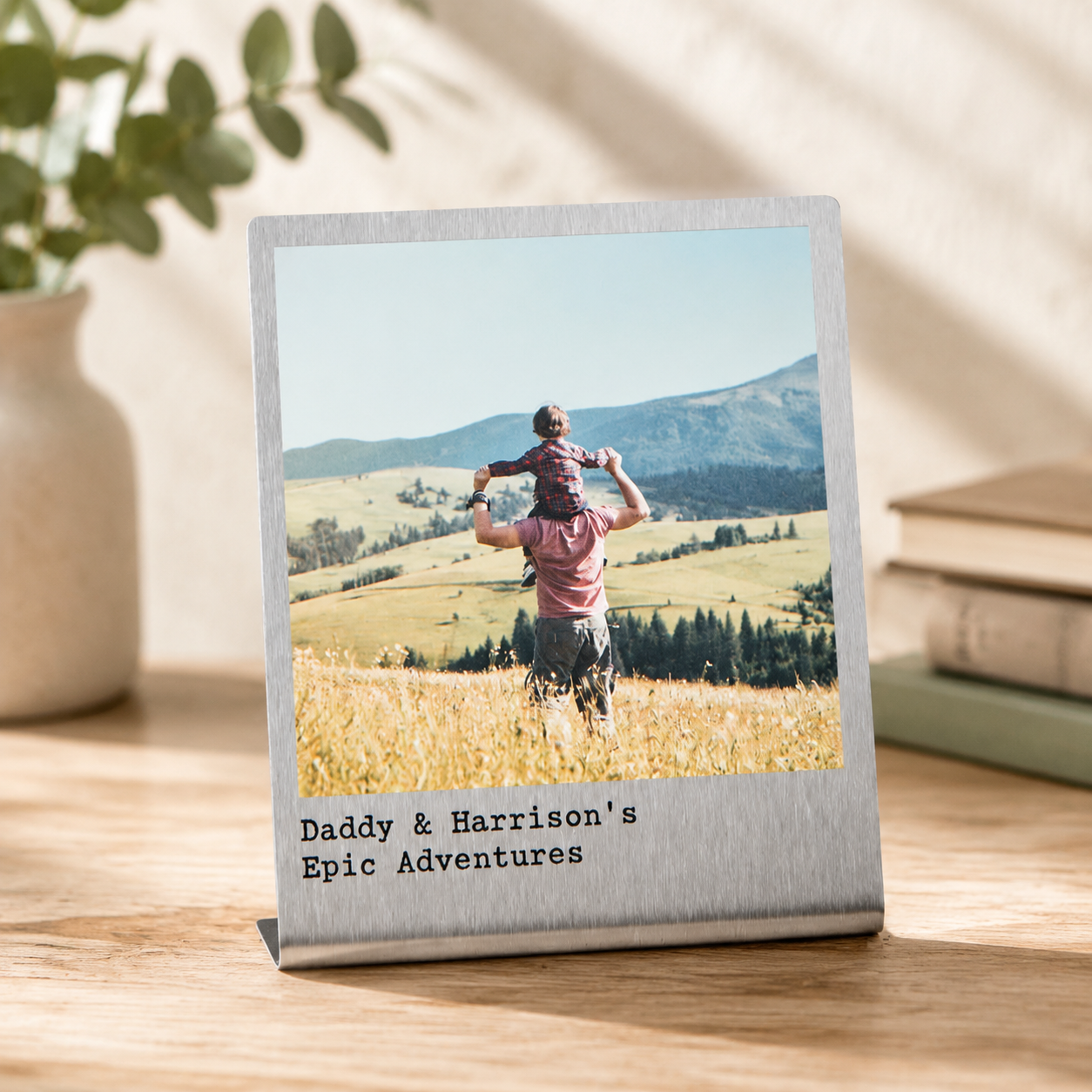 Personalized Stainless Steel Photo Print, Custom Metal Picture Plaque, Engraved Family Photo Gift, Baby Keepsake, Anniversary Gift for Loved Ones
