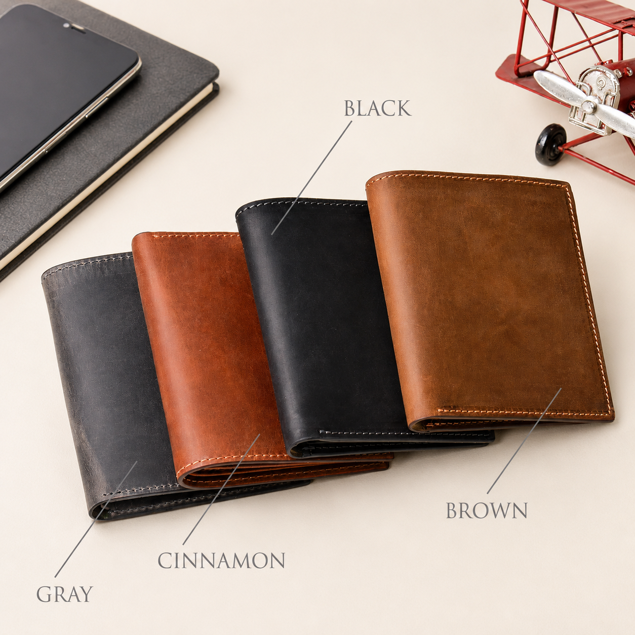 Personalized Trifold Leather Wallet for Men – Custom Engraved Gift for Husband, Boyfriend or Dad