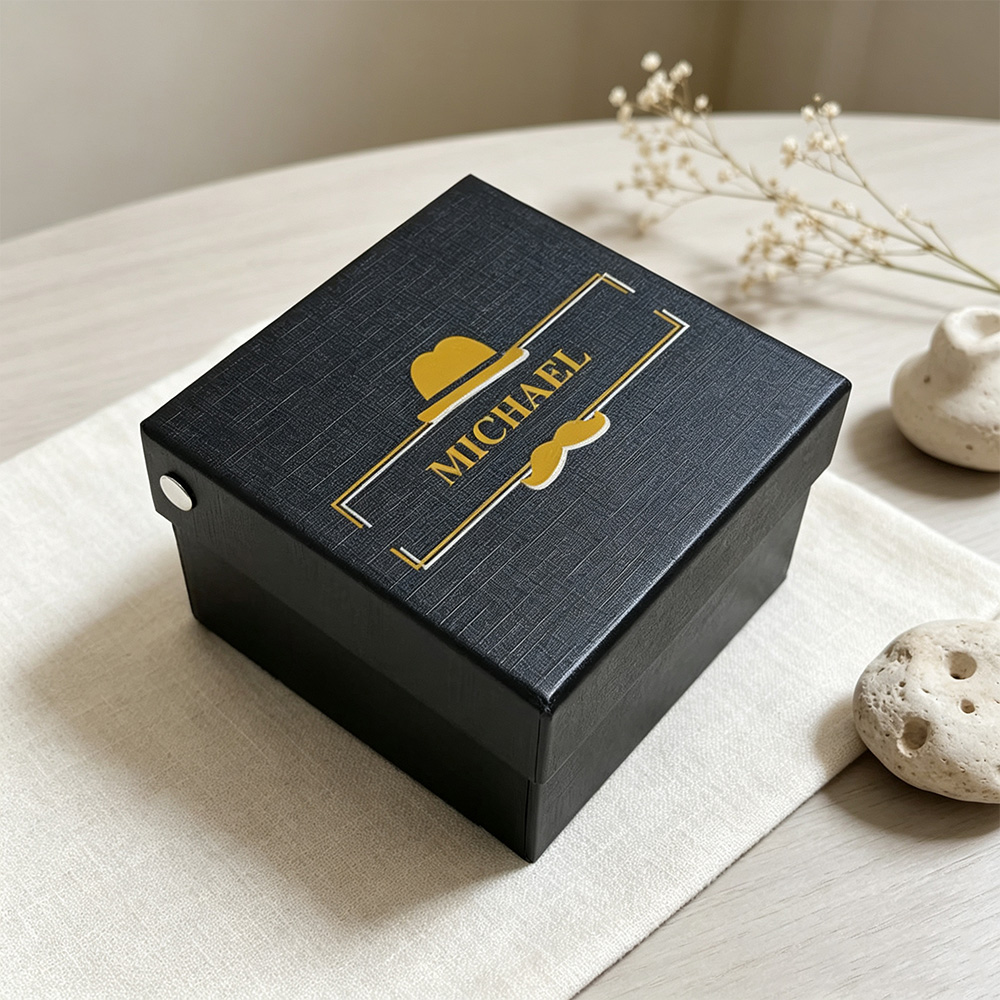 Personalized Photo Tie with Custom Name, Hidden Photo Patch Necktie in Gift Box, Wedding Tie Gift for Husband Dad Boyfriend Groomsmen
