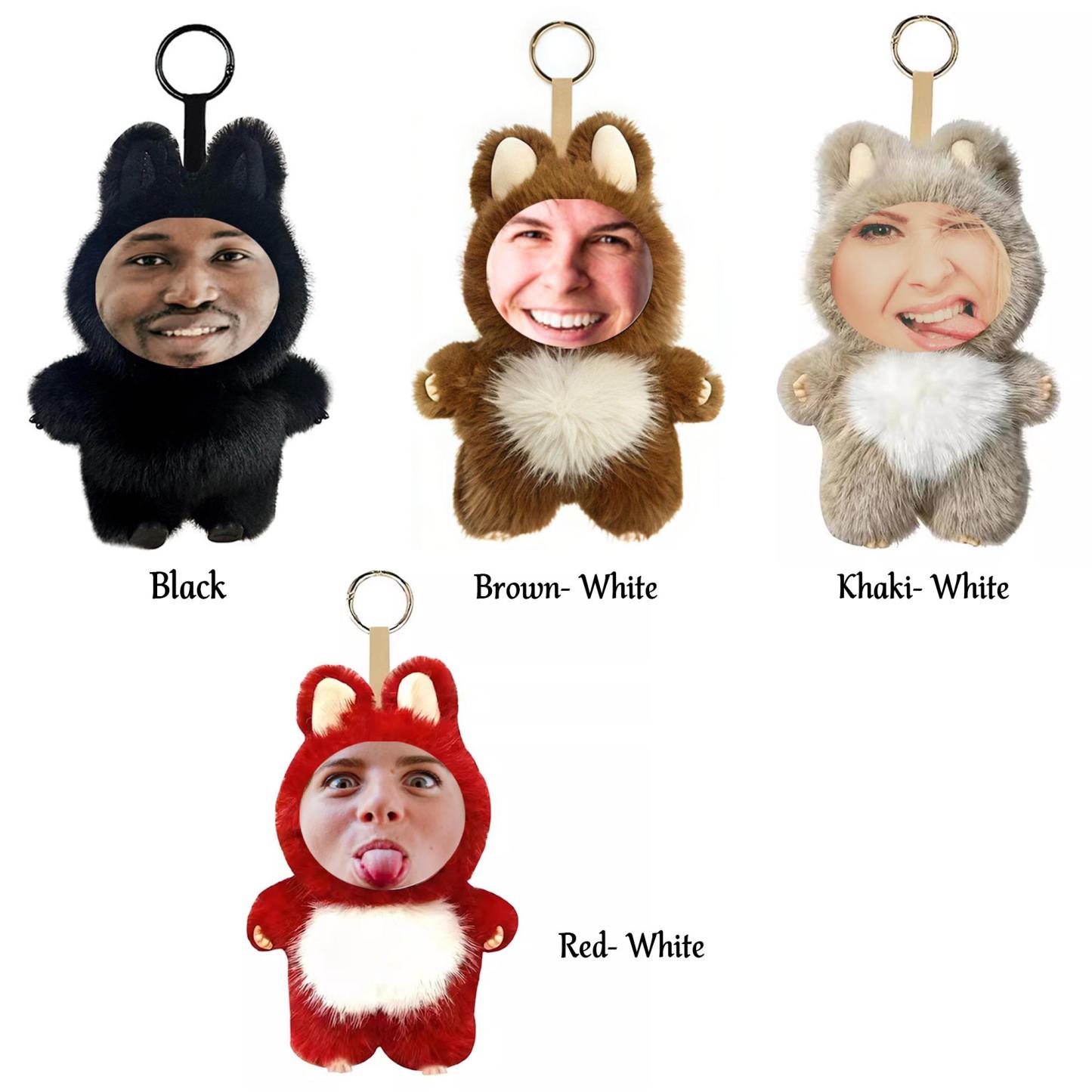 Custom Photo Face Plush Keychain, Personalized Funny Doll Keychain, Custom Face Gift for Friends, Cute Photo Keepsake Gift