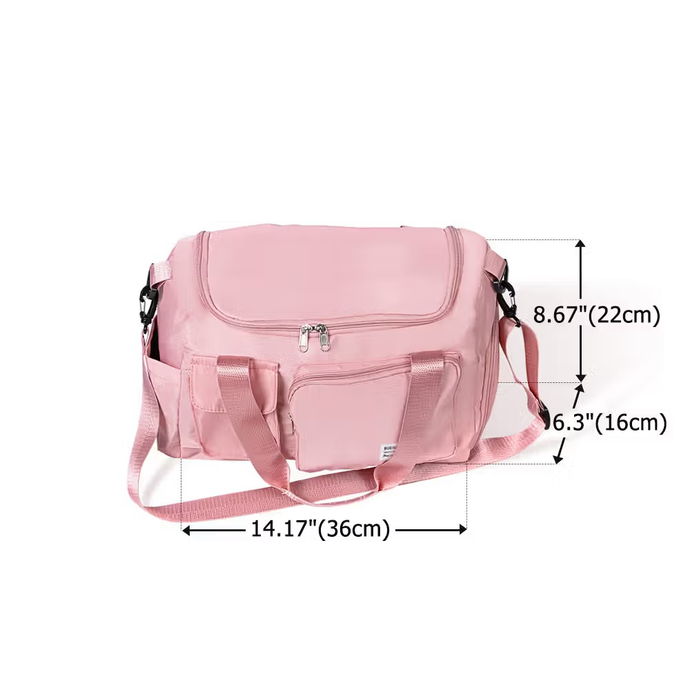 Personalised Multi-Compartment Waterproof Weekend Bag with Name Shoulder Strap Travel Duffel Bag Birthday Gift for Women