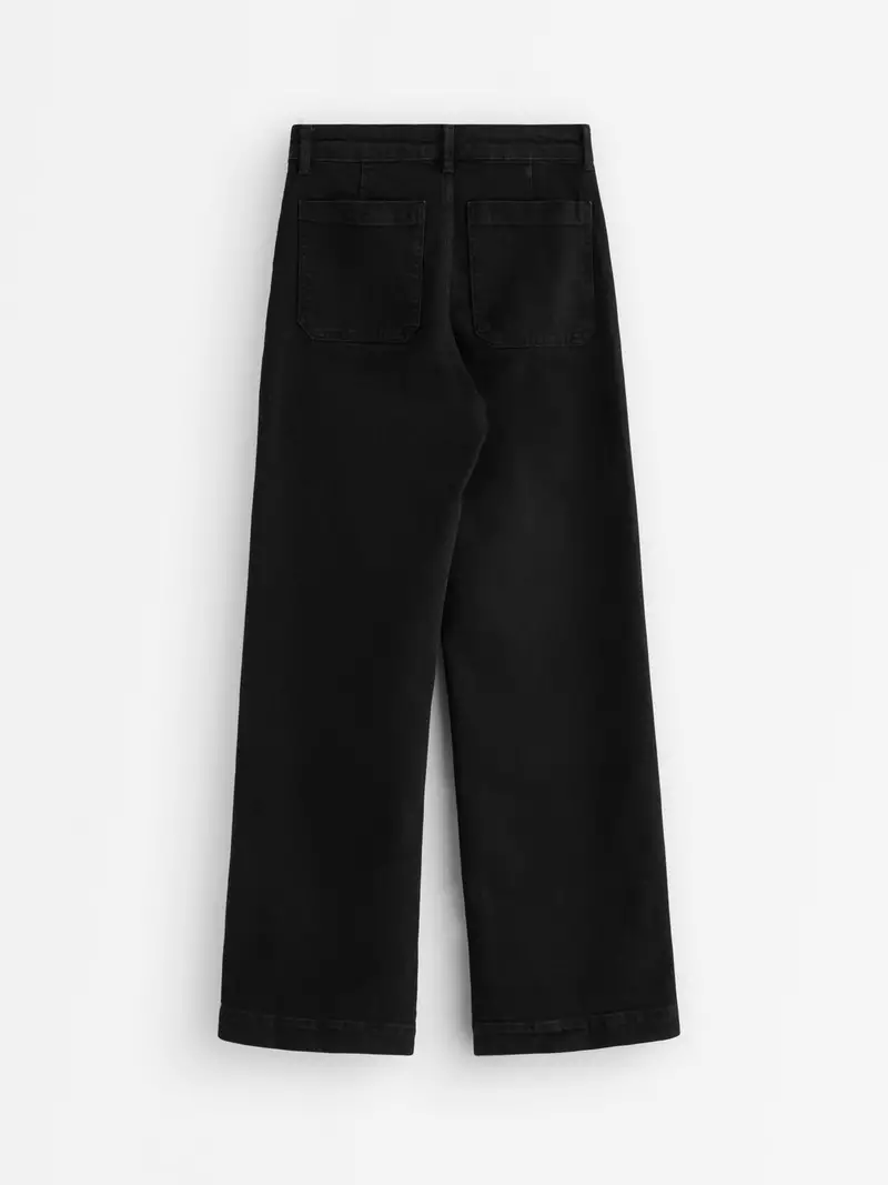 WIDE high waist jeans med lätt stretch