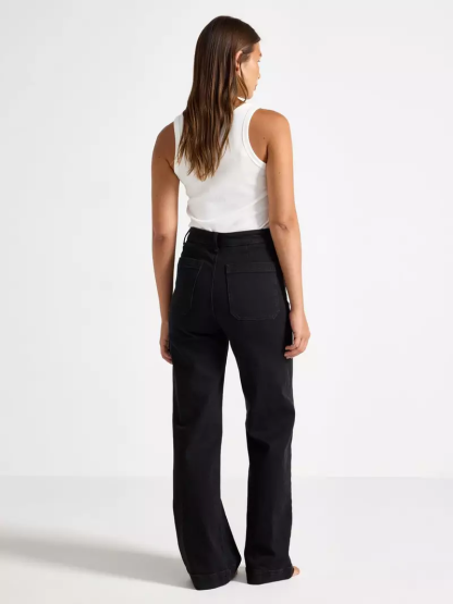 WIDE high waist jeans med lätt stretch