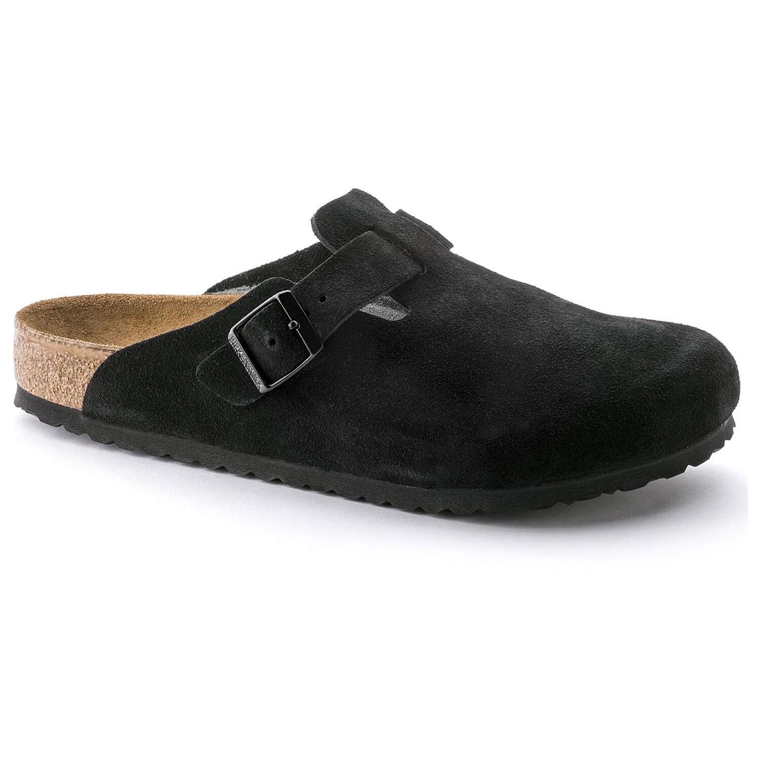 Men's  Birkethtnstock - Boston Soft - Black Suede Leather
