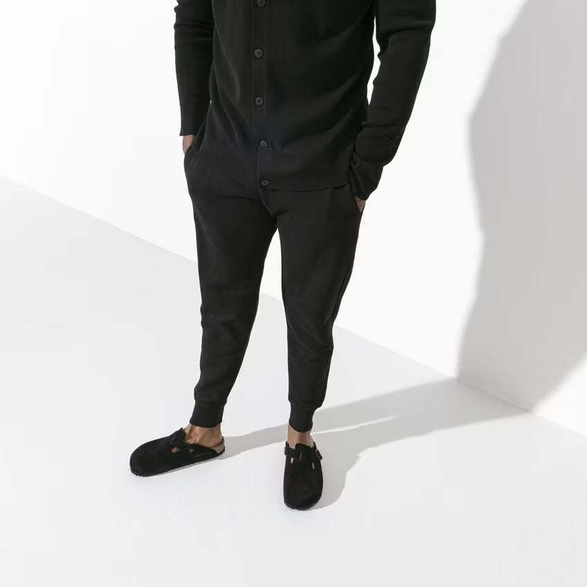 Men's  Birkethtnstock - Boston Soft - Black Suede Leather