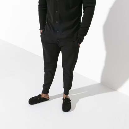 Men's  Birkethtnstock - Boston Soft - Black Suede Leather