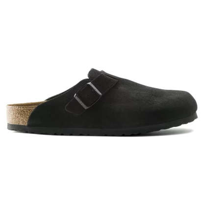 Men's  Birkethtnstock - Boston Soft - Black Suede Leather