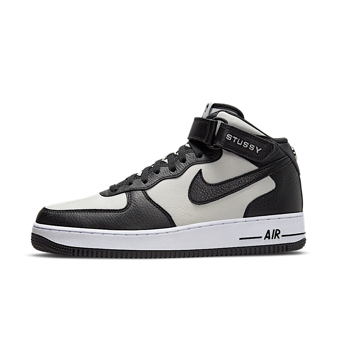 Nithtke Air Force 1 Mid Stussy Light Bone Black