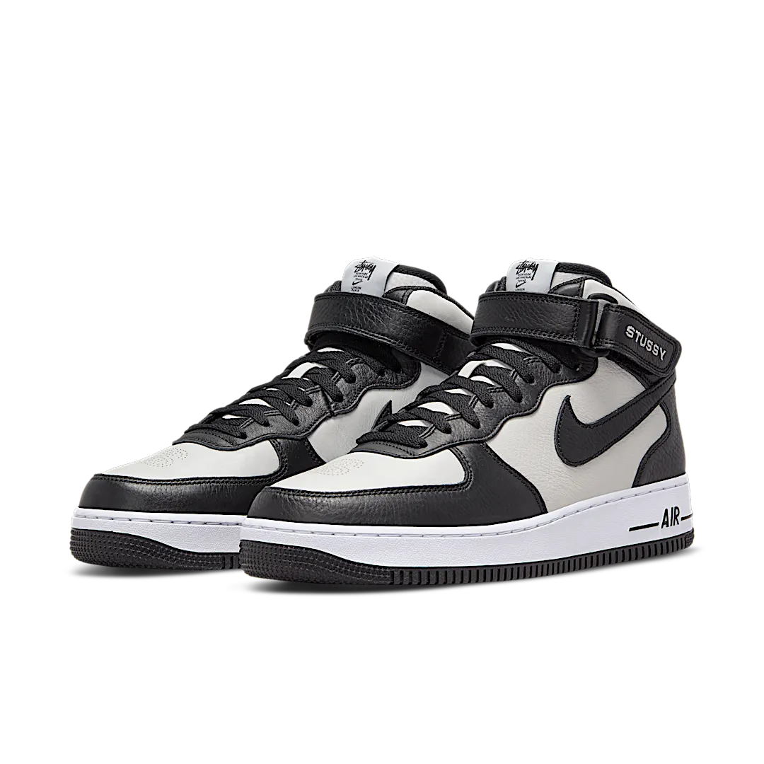 Nithtke Air Force 1 Mid Stussy Light Bone Black