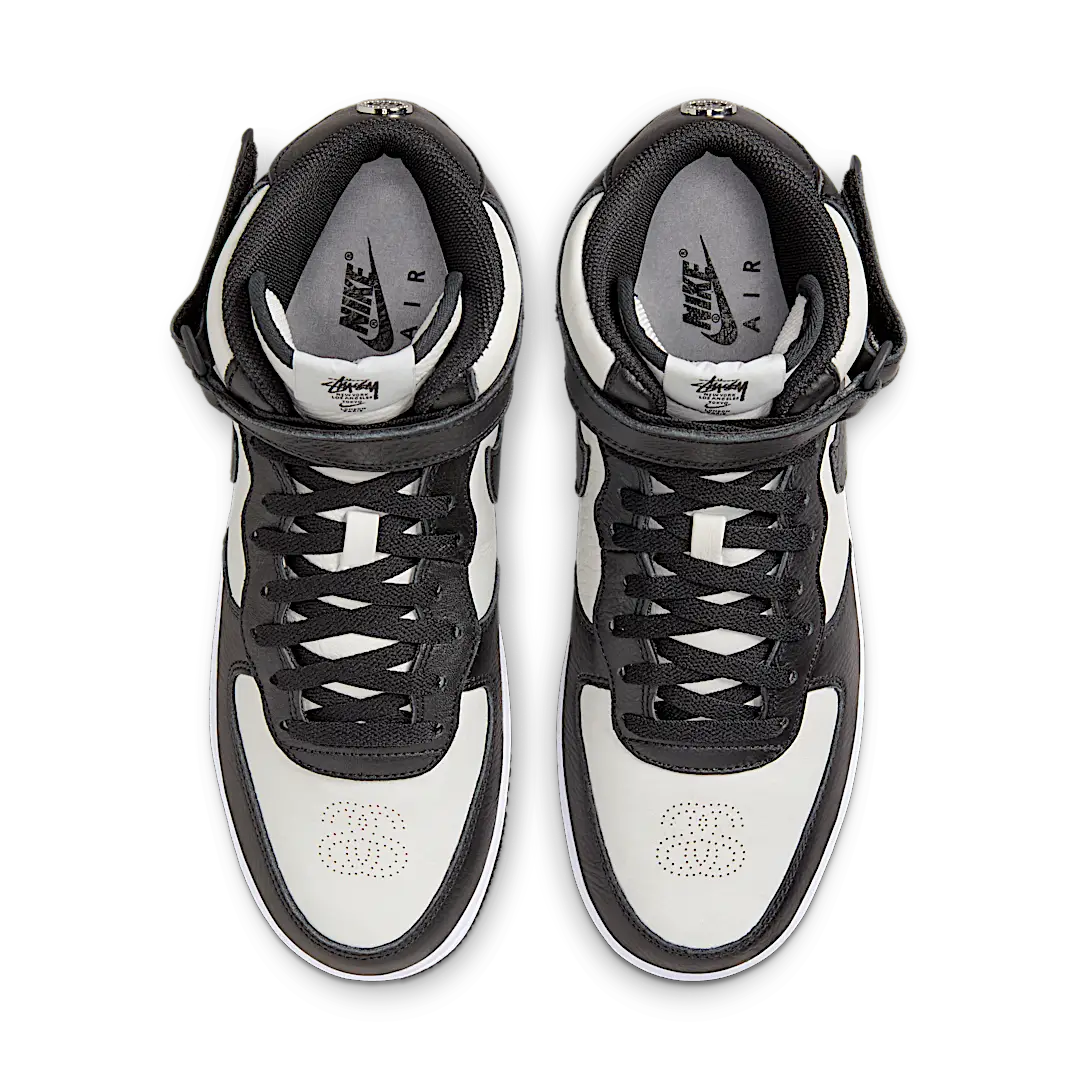 Nithtke Air Force 1 Mid Stussy Light Bone Black