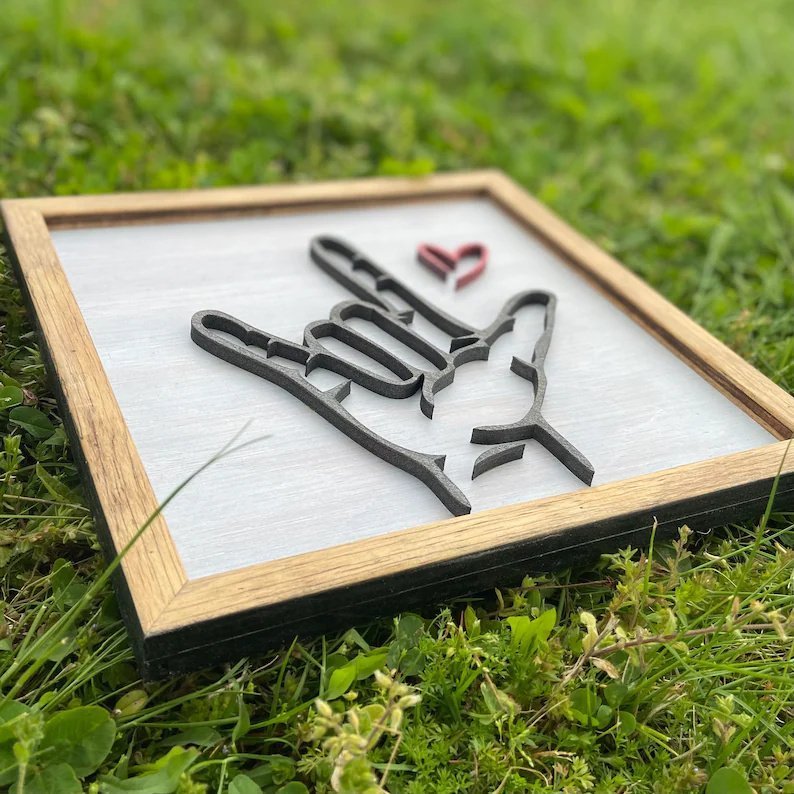 The Original I Love You Sign Language-Wooden Sign