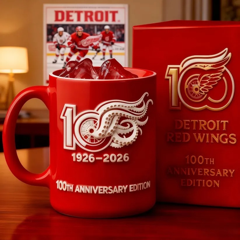🏒Detroit Red Wings Hockey 100th Anniversary Mug