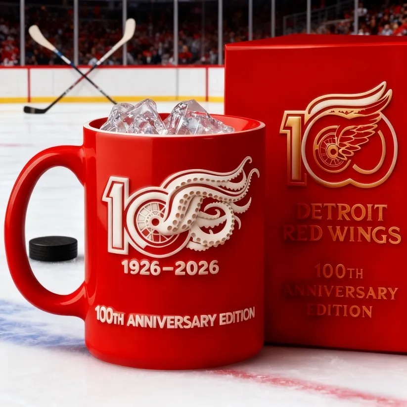 🏒Detroit Red Wings Hockey 100th Anniversary Mug